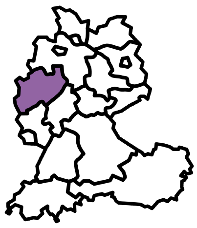 Landkarte der Regio Nordrhein-Westfalen
